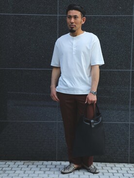 Hiroyukiさんの「【STUDIOUS】SPLASH CONTROL ビッグシルエットクルーネックTシャツ」を使ったコーディネート