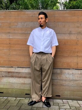「STUDIOUS（ステュディオス）のアイテム（パンツ）」を使った、Hiroyukiさん（メンズ・177cm）の夏コーディネート