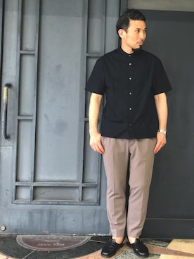 「STUDIOUS（ステュディオス）のアイテム（パンツ）」を使った、Hiroyukiさん（メンズ・177cm）の夏コーディネート
