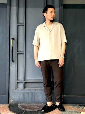 「STUDIOUS（ステュディオス）のアイテム（パンツ）」を使った、Hiroyukiさん（メンズ・177cm）の夏コーディネート