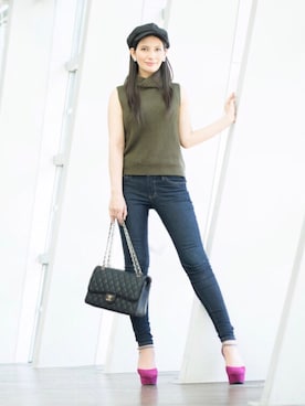 「FLAG-J（ﾌﾗｯｸﾞｼﾞｪｲ）のアイテム」を使った、クロエ潤さん（レディース・170cm）の春コーディネート