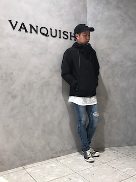 「FR2（エフアールツー）のアイテム（キャップ）」を使った、SHUNさん（メンズ・169cm）の春コーディネート