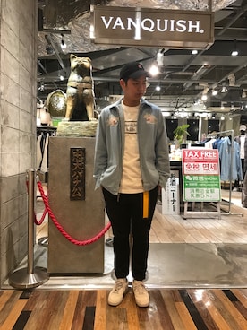 「VANQUISH」｜「アイテム（その他アウター）」を使った、SHUNさん（メンズ・169cm）の春コーディネート