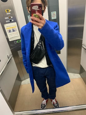 「Right-on（ライトオン）のアイテム（ニット/セーター）」を使った、Yuto_kgインスタフォローお願い！さん（メンズ・160cm）の冬コーディネート