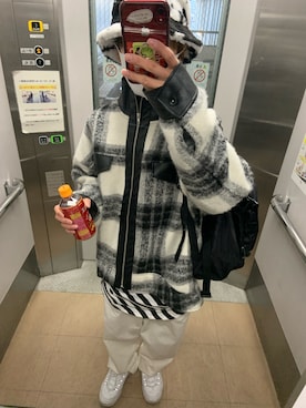「SpRay（スプレイ）のアイテム（帽子）」を使った、Yuto_kgインスタフォローお願い！さん（メンズ・160cm）の冬コーディネート