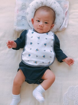 「アイテム（ロンパース、ブラック系）」を使った、GAKUさん（キッズ・70cm）の冬コーディネート