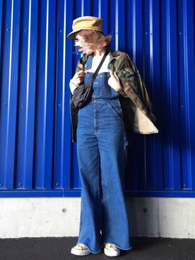 「ct70」｜「アイテム（サロペット/オーバーオール）」を使った、aSaMiさん（レディース・156cm）の春コーディネート