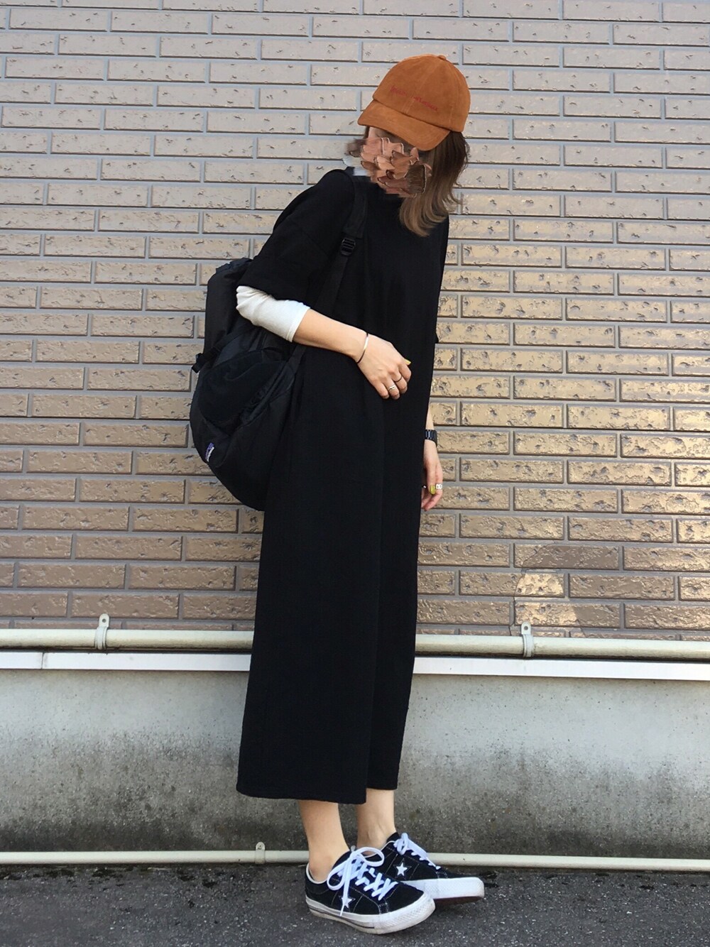 「ラフ、カジュアル、プチプラ」｜「ZARAのアイテム（キャップ、ブラウン系）」を使った、aSaMiさん（レディース・156cm）の春コーディネートの1枚目の写真