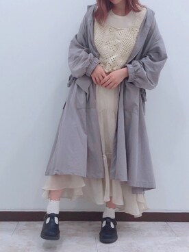 「ehka sopo（エヘカソポ）のかぎ針編みビスチェ（ニット/セーター）」を使った、paraさん（レディース・152cm）の夏コーディネート