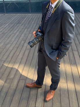 「HUGO BOSS（ヒューゴボス）のアイテム（フォーマルスーツ/小物）」を使った、hassyさん（メンズ・166cm）の冬コーディネート