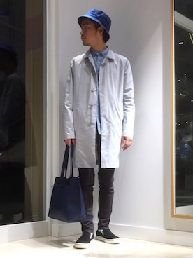 「GLOBAL WORK（グローバルワーク）のアイテム（ステンカラーコート）」を使った、アーリー666さん（メンズ・173cm）の冬コーディネート