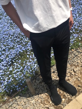 「UNIQLO（ユニクロ）のアイテム（Tシャツ/カットソー、ホワイト系）」を使った、souya3109さん（メンズ・179cm）の秋コーディネート