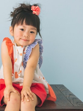 「おんなのこコーデ」｜「アイテム（チュニック）」を使った、KAZUさん（キッズ・90cm）の春コーディネート