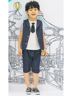 「アイテム（ベスト）」を使った、KAZUさん（キッズ・114cm）の春コーディネート