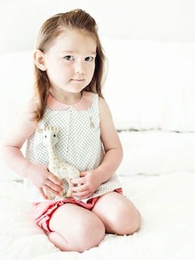 「Sophie la girafe（ソフィーラジラフ）のアイテム（トップス）」を使った、KAZUさん（キッズ・90cm）の夏コーディネート
