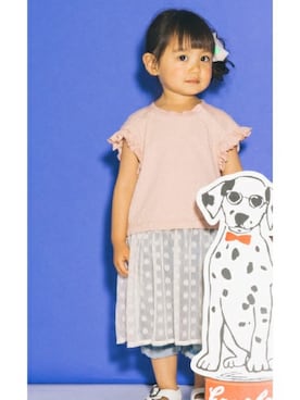 「アイテム（ワンピース/ドレス）」を使った、KAZUさん（キッズ・87cm）の春コーディネート