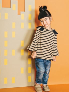 「アイテム（デニムパンツ）」を使った、KAZUさん（キッズ・91cm）の冬コーディネート