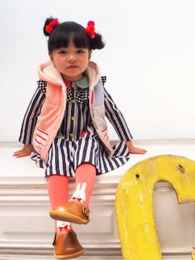 「アイテム（タイツ/ストッキング）」を使った、KAZUさん（キッズ・92cm）の冬コーディネート