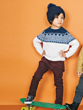 「アイテム（ニットキャップ/ビーニー）」を使った、KAZUさん（キッズ・106cm）の冬コーディネート