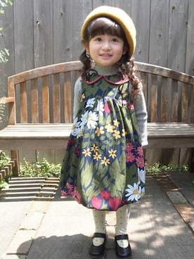 「アイテム（ワンピース/ドレス）」を使った、KAZUさん（キッズ・90cm）の秋コーディネート