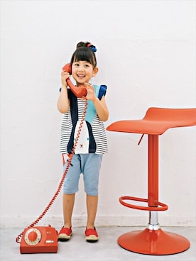 「アイテム（チュニック）」を使った、KAZUさん（キッズ・93cm）の夏コーディネート