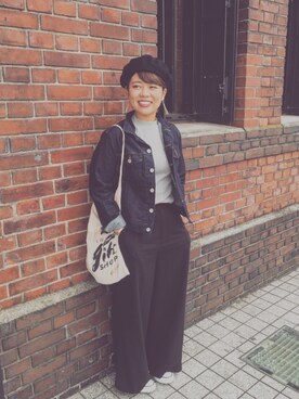 「FREAK'S STORE（フリークスストア）のアイテム（ハンチング/ベレー帽）」を使った、さ や かさん（レディース・156cm）の春コーディネート