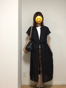 「仕事着」｜「アイテム（シャツワンピース）」を使った、かわうそさん（レディース・160cm）の秋コーディネート