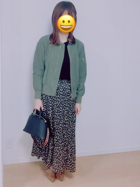 「甘辛mix」｜「アイテム（MA-1）」を使った、かわうそさん（レディース・160cm）の秋コーディネート