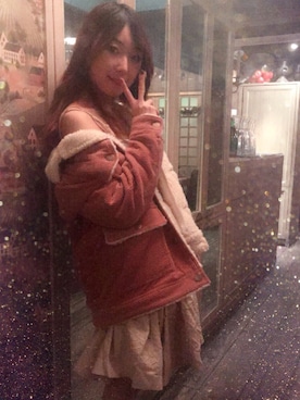 「MERCURYDUO（マーキュリーデュオ）のアイテム（ナイロンジャケット）」を使った、sunshineさん（レディース・164cm）の冬コーディネート