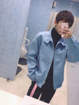 「トイレから失礼しやす」｜「アイテム（その他アウター）」を使った、ちゃあさん（メンズ・168cm）の冬コーディネート