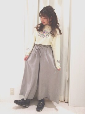 「AS KNOW AS PINKY（アズノゥアズピンキー）のアイテム（トップス、ホワイト系）」を使った、kanakoさん（レディース・158cm）の冬コーディネート