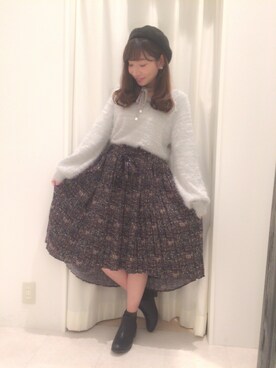 「フェザー」｜「アイテム（ブーティ）」を使った、kanakoさん（レディース・158cm）の冬コーディネート