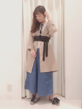 「AS KNOW AS PINKY（アズノゥアズピンキー）のアイテム（トレンチコート）」を使った、kanakoさん（レディース・158cm）の春コーディネート