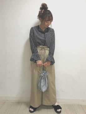 「AS KNOW AS PINKY（アズノゥアズピンキー）のアイテム（トップス、ブラック系）」を使った、kanakoさん（レディース・158cm）の夏コーディネート