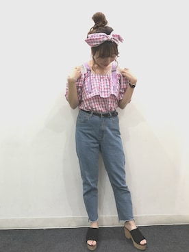 「AS KNOW AS PINKY（アズノゥアズピンキー）のカチュームｓｅｔ☆ＢＬ（シャツ/ブラウス、ピンク系）」を使った、kanakoさん（レディース・158cm）の春コーディネート