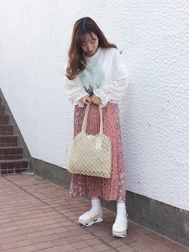 「ASZAKKA（アザッカ）のアイテム（バッグ）」を使った、kanakoさん（レディース・158cm）の春コーディネート