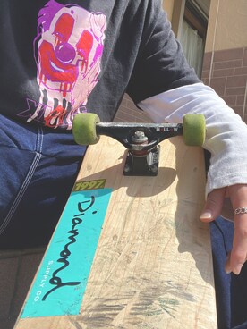 「niko and...（ニコアンド）のペインターデニムパンツ（デニムパンツ）」を使った、iteさん（メンズ・178cm）の春コーディネート