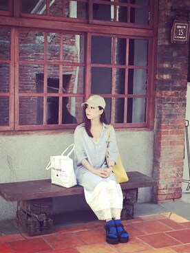 「Samsonite Red（サムソナイトレッド）のアイテム」を使った、peipeidaiさん（レディース・156cm）の夏コーディネート