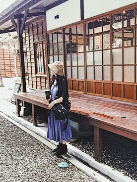 「Samsonite Red（サムソナイトレッド）のアイテム」を使った、peipeidaiさん（レディース・156cm）の夏コーディネート