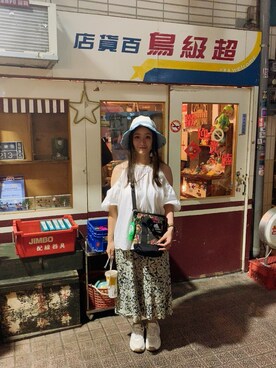 「Ungrid（アングリッド）のアイテム（その他トップス）」を使った、peipeidaiさん（レディース・156cm）の夏コーディネート