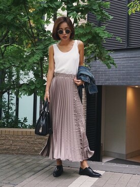 「My shawty（ﾏｲｼｬｳﾃｨｰ）のアイテム（スカート）」を使った、Myshawty officialさん（レディース・159cm）の秋コーディネート