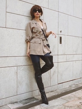 「My shawty（ﾏｲｼｬｳﾃｨｰ）のアイテム（ミリタリージャケット）」を使った、Myshawty officialさん（レディース・160cm）の秋コーディネート