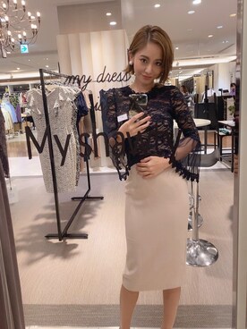 「アイテム（ドレス、ベージュ系）」を使った、Myshawty officialさん（レディース・160cm）の冬コーディネート