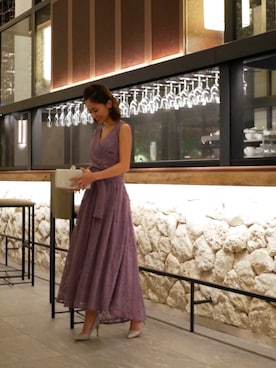 「アイテム（ワンピース/ドレス、パープル系）」を使った、Myshawty officialさん（レディース・160cm）の秋コーディネート