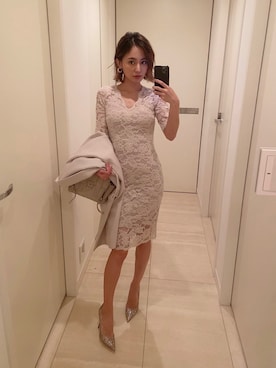 「アイテム（ドレス、グレー系）」を使った、Myshawty officialさん（レディース・160cm）の冬コーディネート