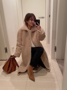 「ファー」｜「アイテム（ムートンコート）」を使った、Myshawty officialさん（レディース・160cm）の冬コーディネート