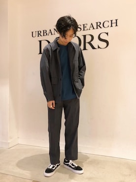 「アーバンリサーチ」｜「アイテム（カバーオール）」を使った、KATOさん（メンズ・179cm）の春コーディネート