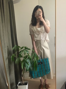 「UNIQLO U」｜mika✳︎さん（レディース・160cm）の夏コーディネート