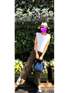 「AVAN LILY（アヴァンリリィ）のアイテム（帽子）」を使った、s.さん（レディース・154cm）の春コーディネート