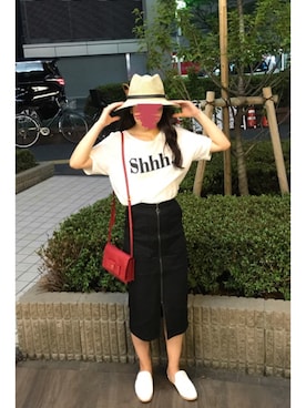 「AVAN LILY（アヴァンリリィ）のアイテム（帽子）」を使った、s.さん（レディース・154cm）の夏コーディネート